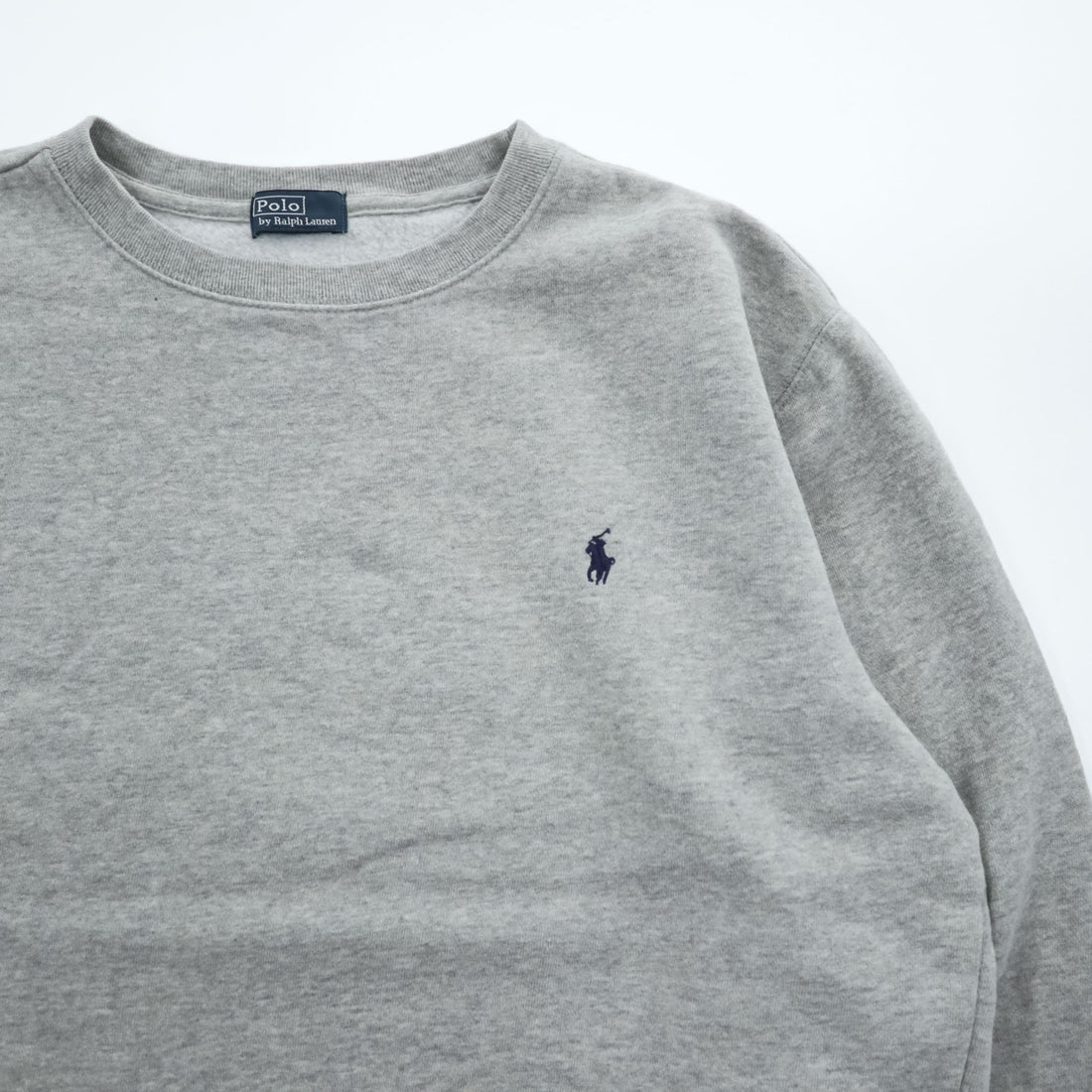 Polo Ralph Lauren 90s Vintage Sweatshirt Small Pony Embroidered Logo Brushed Lining Gray M