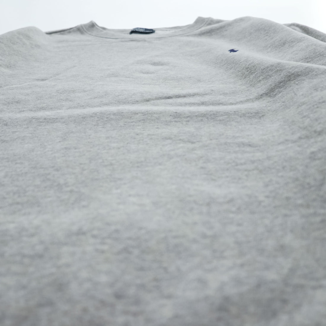 Polo Ralph Lauren 90s Vintage Sweatshirt Small Pony Embroidered Logo Brushed Lining Gray M
