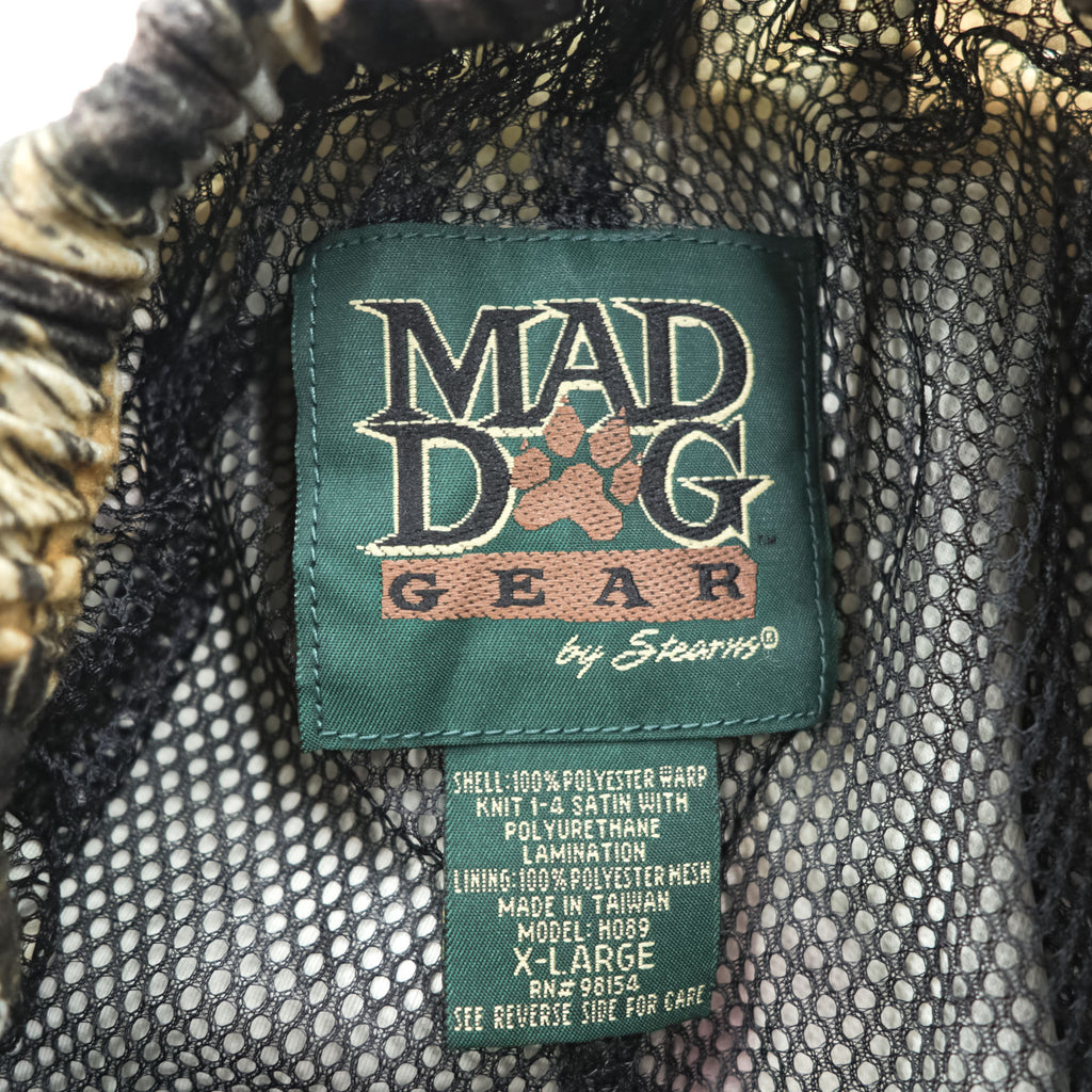 Vintage 90s MAD DOG GEAR Shell Outdoor Pants XL Khaki Green Waterproof Mesh Wide Realtree Camo
