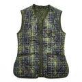 Barbour Vest M Khaki Green Checked Barbour Tartan Betty Quilted Liner LQU0327 TN11
