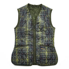 Barbour Vest M Khaki Green Checked Barbour Tartan Betty Quilted Liner LQU0327 TN11