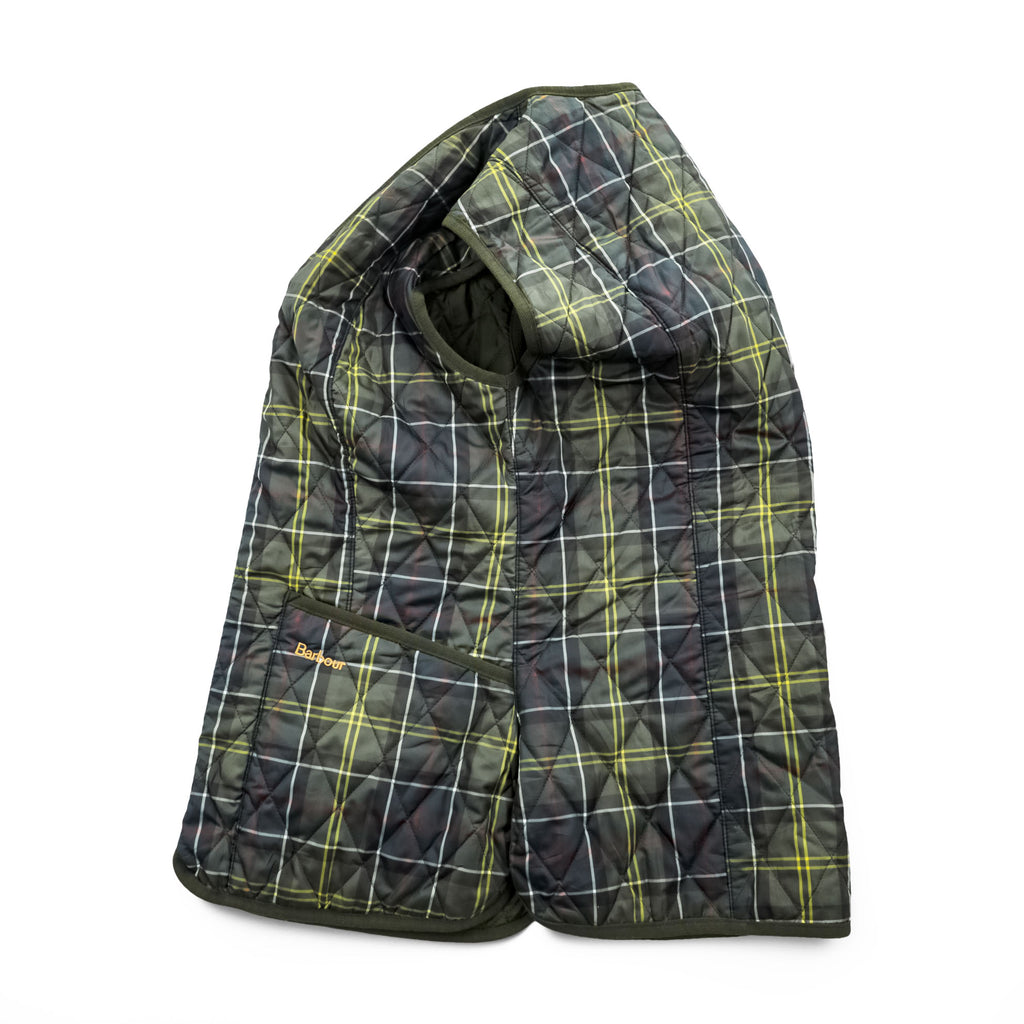 Barbour Vest M Khaki Green Checked Barbour Tartan Betty Quilted Liner LQU0327 TN11
