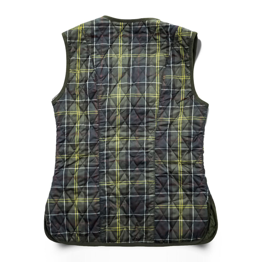 Barbour Vest M Khaki Green Checked Barbour Tartan Betty Quilted Liner LQU0327 TN11