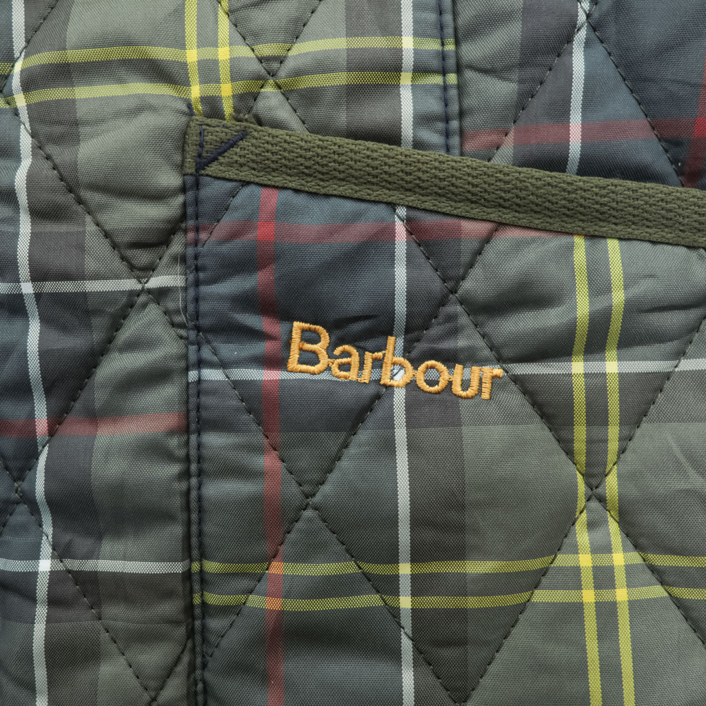 Barbour Vest M Khaki Green Checked Barbour Tartan Betty Quilted Liner LQU0327 TN11