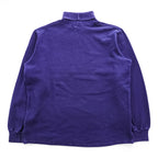 Polo Ralph Lauren 90s Vintage USA-Made Sweatshirt, Size L, Navy, Small Pony Logo Embroidery, Turtleneck, Loopwheeled