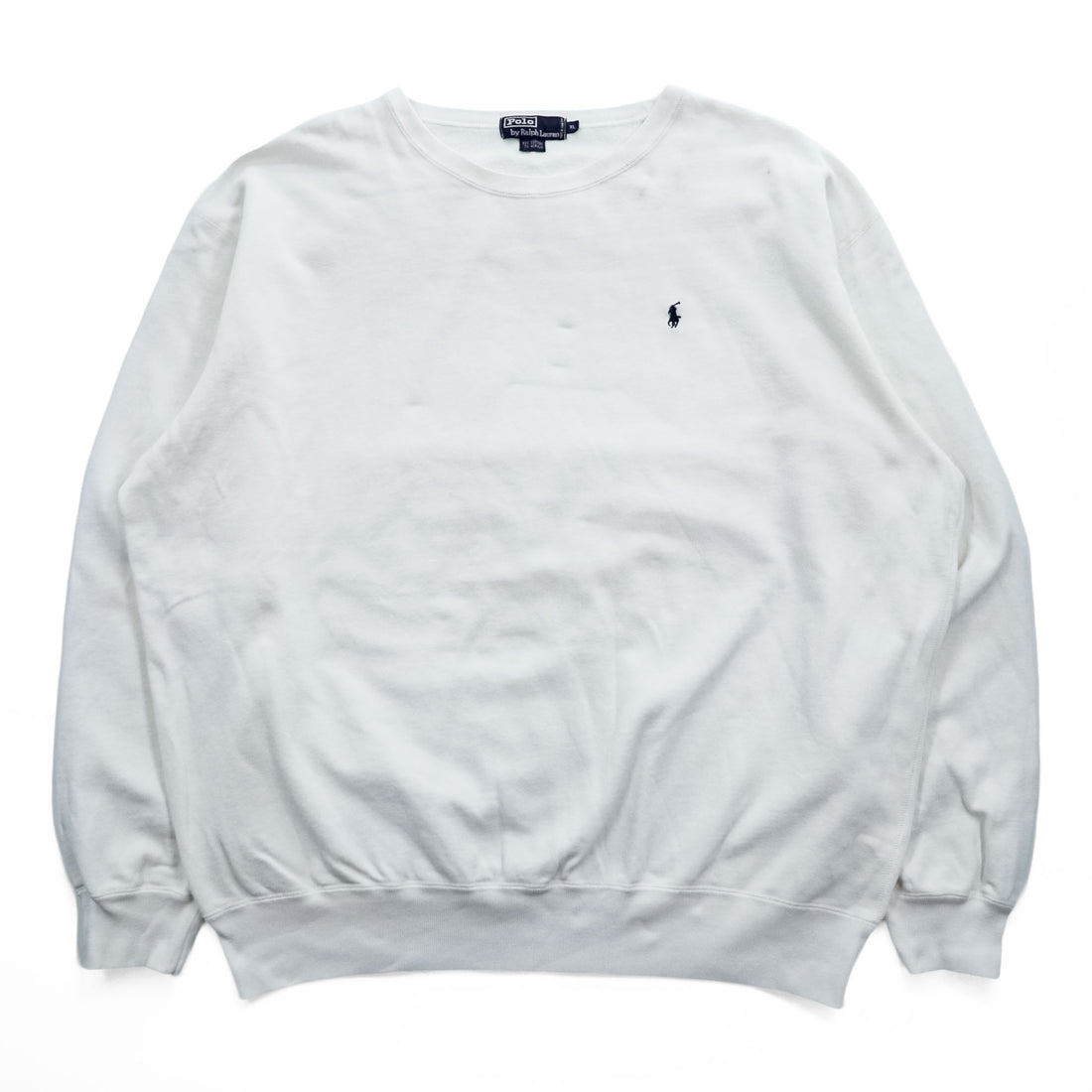 Polo Ralph Lauren 90年代 ヴィンテージ スウェット トレーナー XL ホワイト スモールポニー ロゴ 刺繍 ビッグサイズ