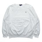 Polo Ralph Lauren 90年代 ヴィンテージ スウェット トレーナー XL ホワイト スモールポニー ロゴ 刺繍 ビッグサイズ