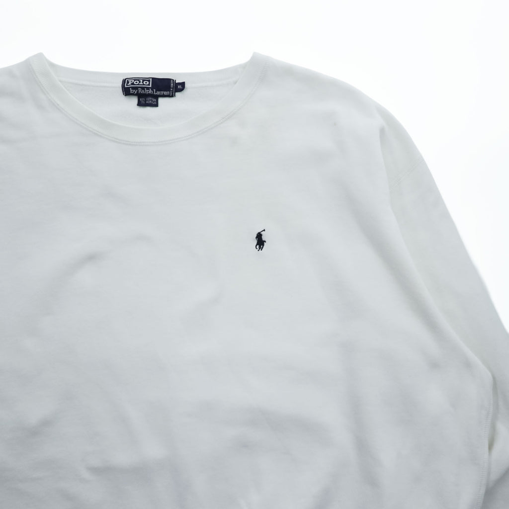 Polo Ralph Lauren 90年代 ヴィンテージ スウェット トレーナー XL ホワイト スモールポニー ロゴ 刺繍 ビッグサイズ