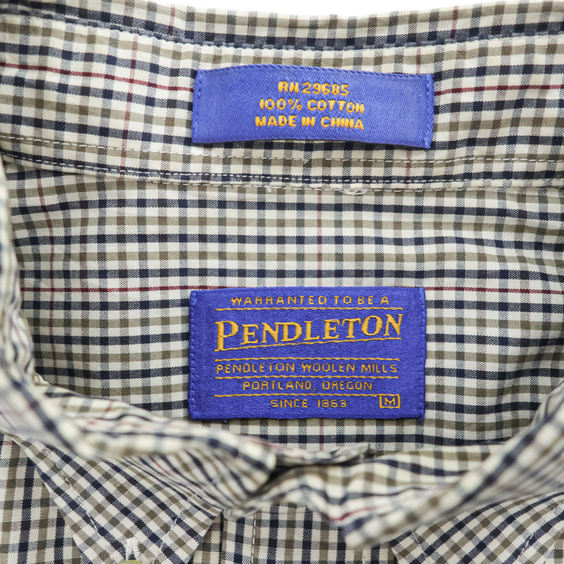 PENDLETON 長袖チェックシャツ M ブラウン ボタンダウン 胸ポケット