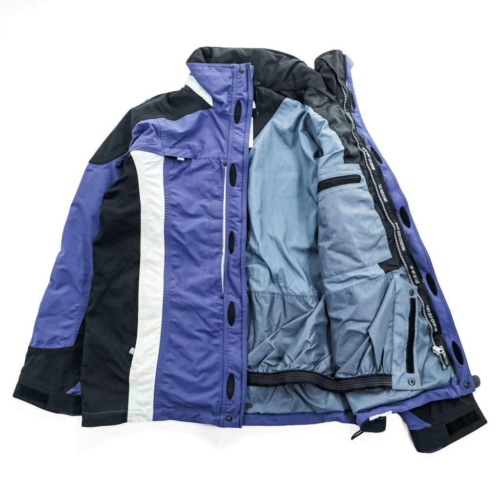THE NORTH FACE 90年代 ヴィンテージ マウンテンジャケット L ブルー 防水 シェル ジップインジップ ドローコード