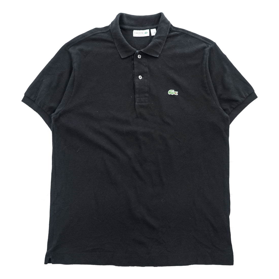 LACOSTE ラコステ CLASSIC FIT 半袖 ポロシャツ L ブラック ワニロゴ 鹿の子 コットン100%