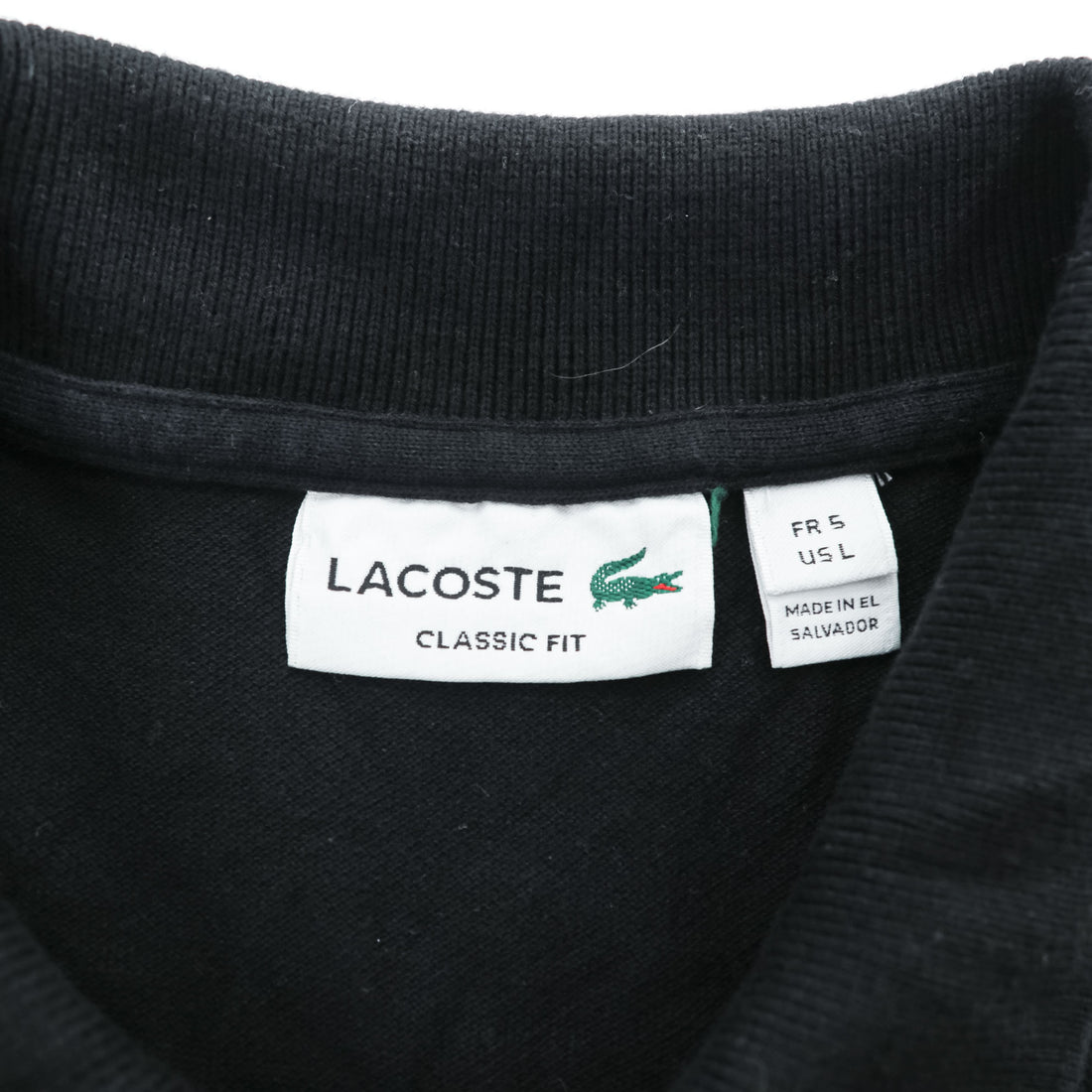LACOSTE ラコステ CLASSIC FIT 半袖 ポロシャツ L ブラック ワニロゴ 鹿の子 コットン100%