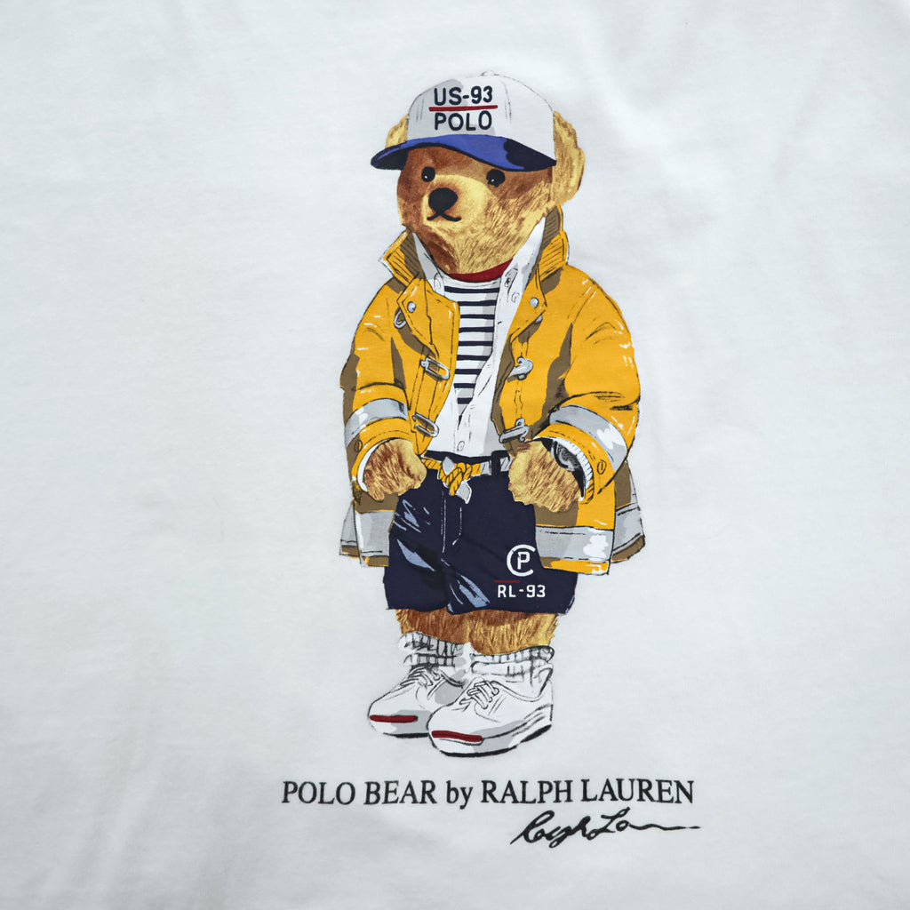 POLO RALPH LAUREN ポロベア Tシャツ L ホワイト イエロージャケット US-93 半袖 コットン100%