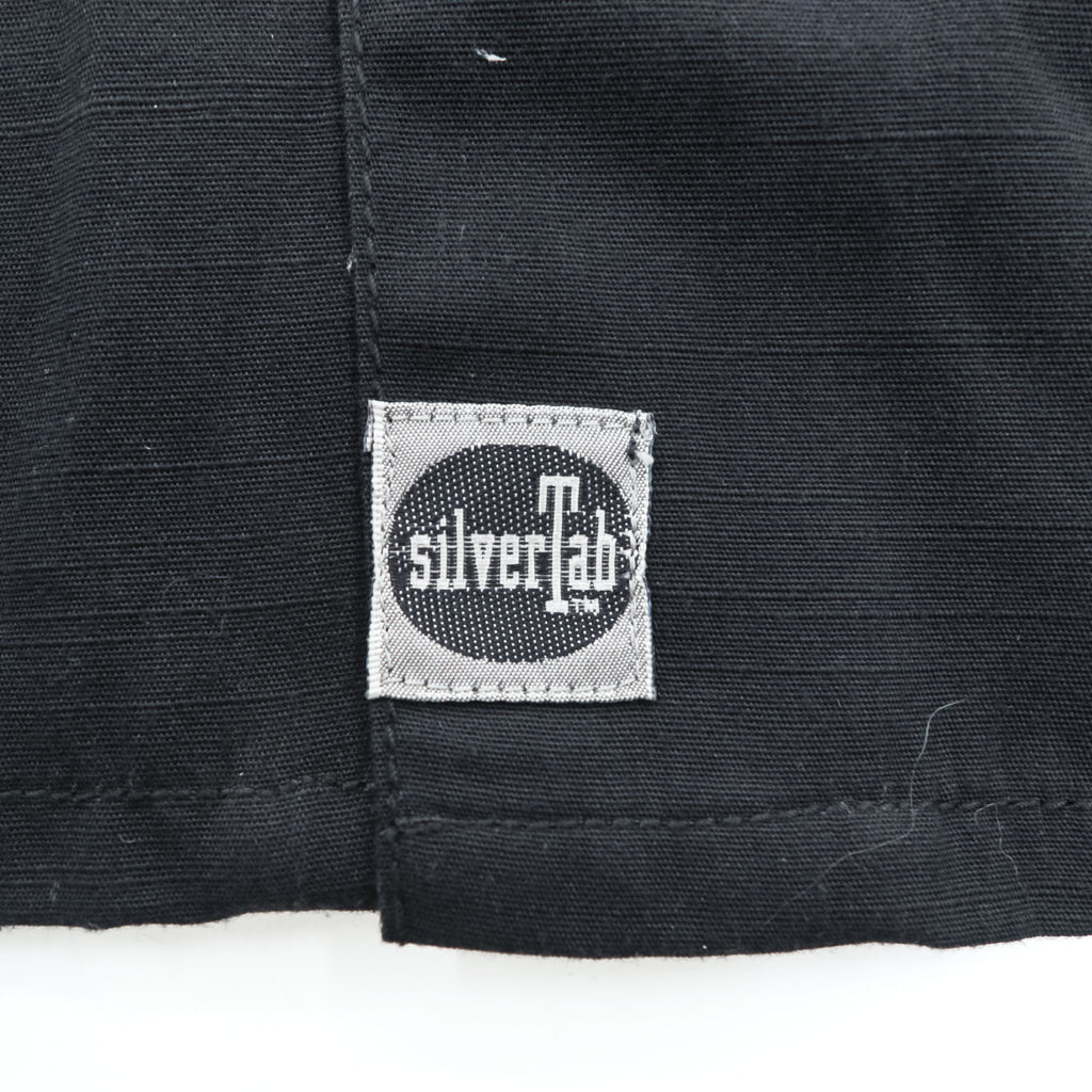 Levi's SILVER TAB 90年代 ヴィンテージ 半袖 ボーリングシャツ 開襟 オープンカラーシャツ L ブラック ブルー バックプリント ボックスシルエット