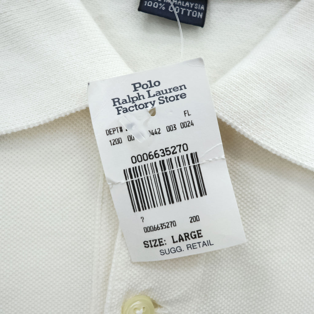 Polo Ralph Lauren 90年代 ヴィンテージ ポロシャツ L スモールポニー ロゴ 刺繍 鹿の子 リブ付き 未使用品