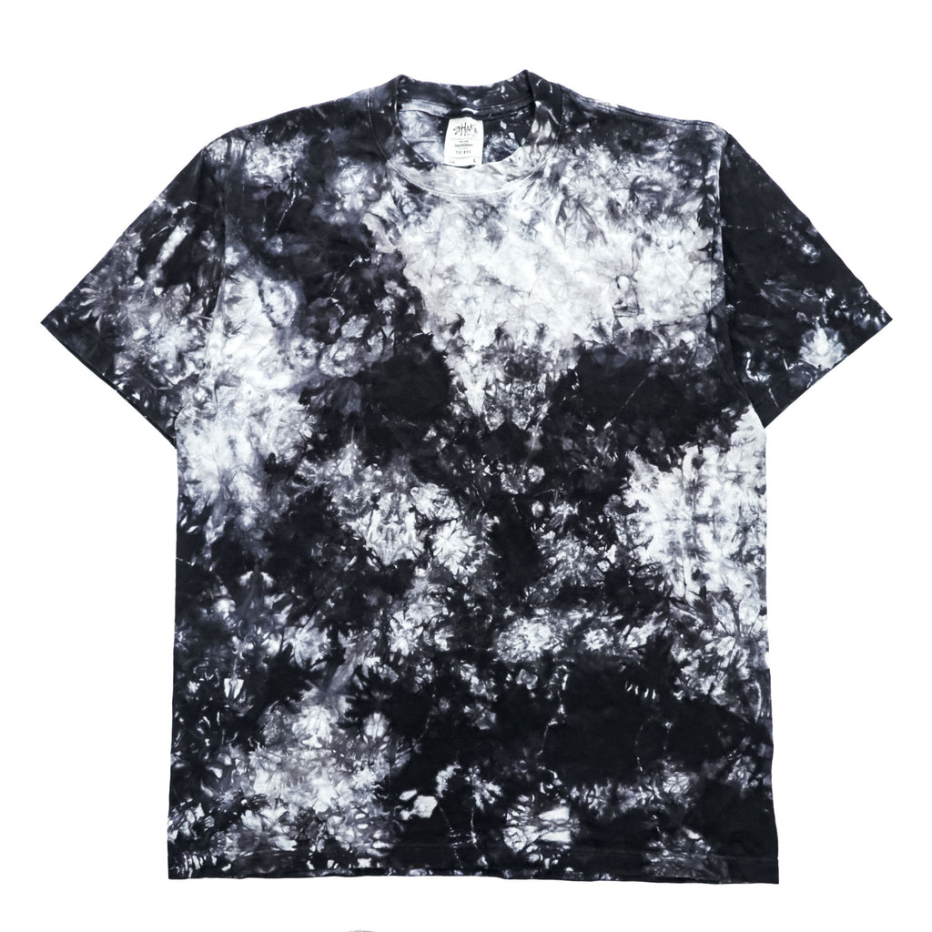 SHAKA WEAR タイダイ Tシャツ L グレー ブラック ホワイト ブリーチ加工 USAコットン SUPER MAX HEAVY