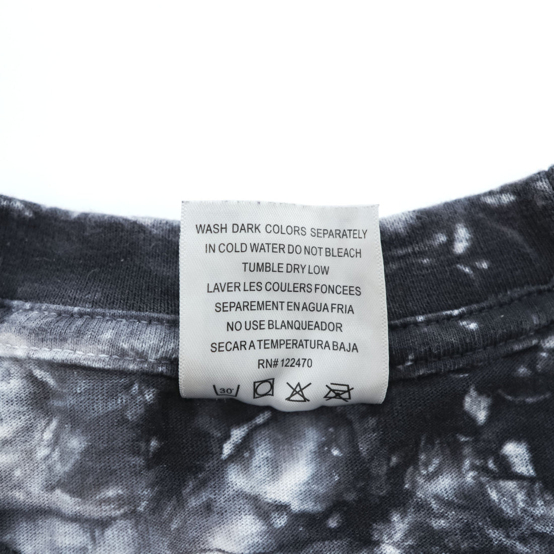 SHAKA WEAR タイダイ Tシャツ L グレー ブラック ホワイト ブリーチ加工 USAコットン SUPER MAX HEAVY