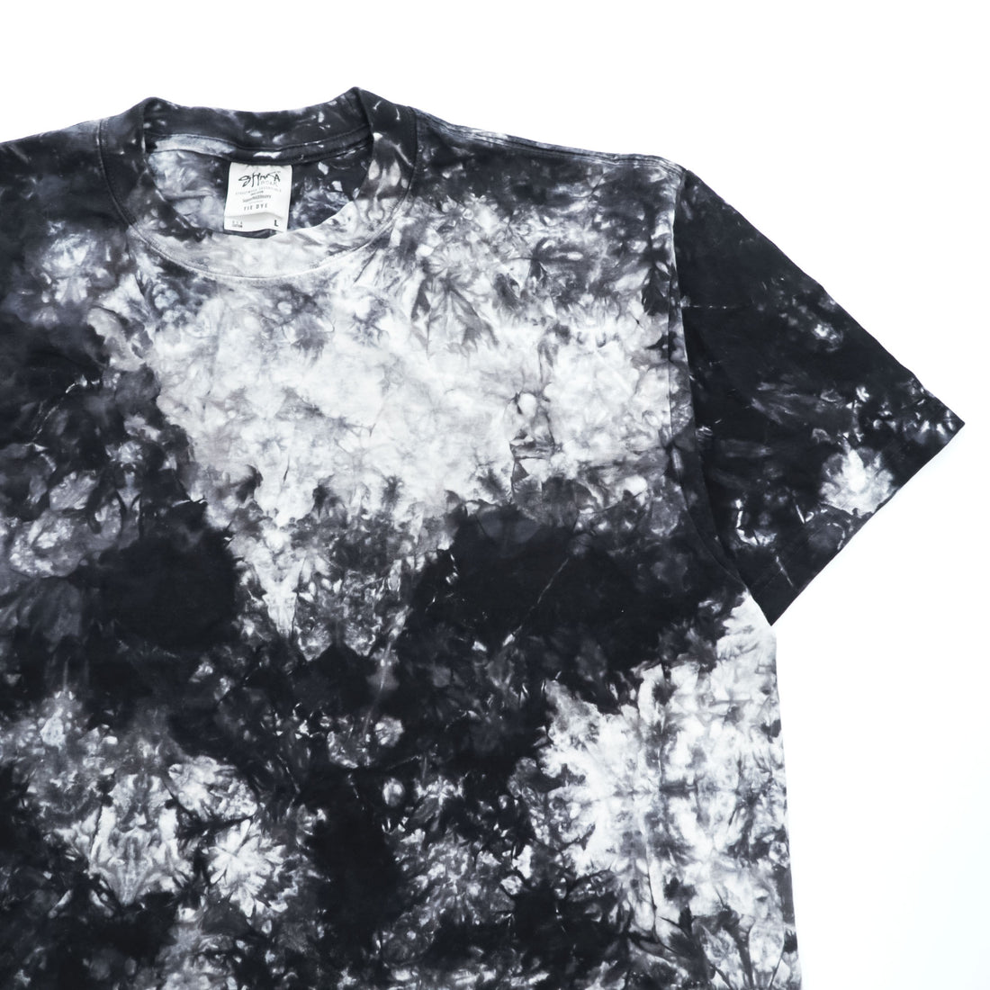 SHAKA WEAR タイダイ Tシャツ L グレー ブラック ホワイト ブリーチ加工 USAコットン SUPER MAX HEAVY