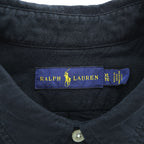 Ralph Lauren 半袖 オックスフォードシャツ XL ブラック スモールポニー ロゴ 刺繍 ビッグサイズ ボタンダウン