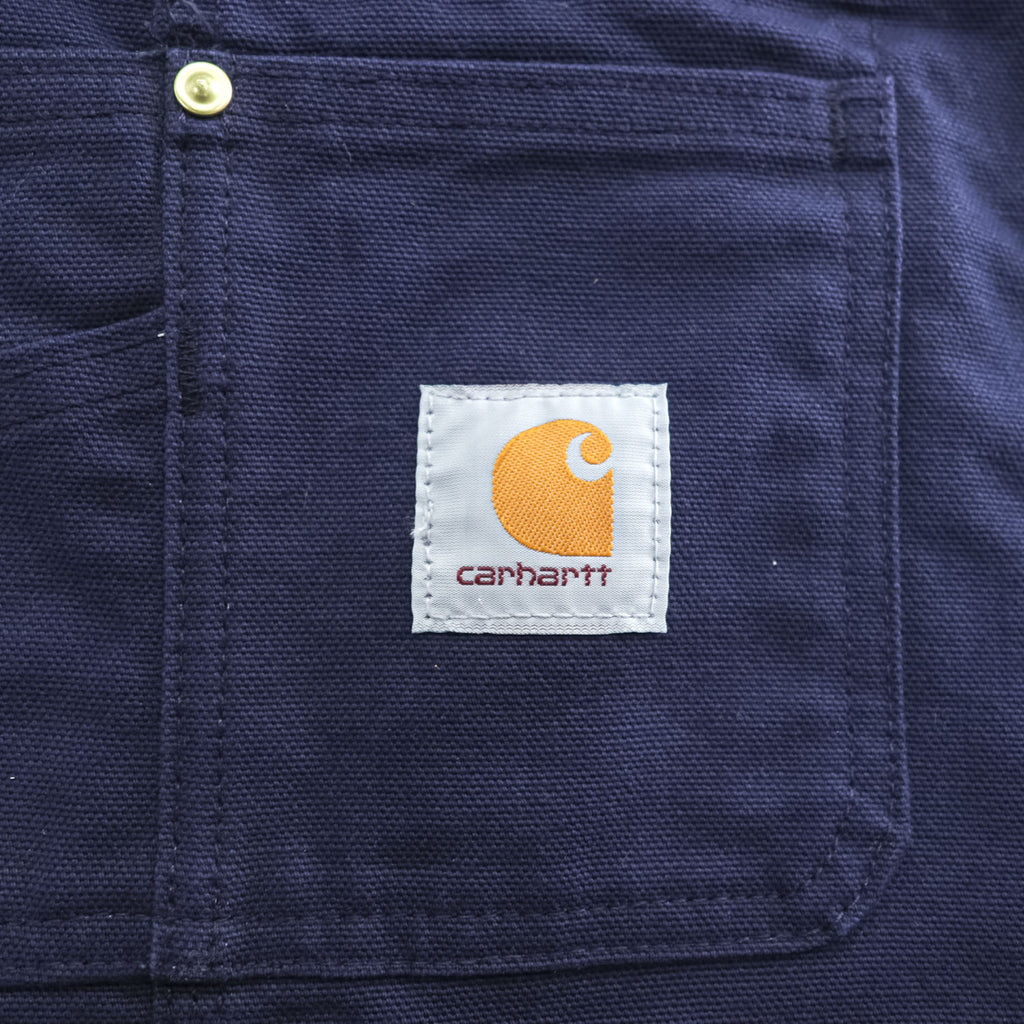 carhartt ダック地 ダブルニー オーバーオール XL 38×32 ネイビー キャンバス 102776-412