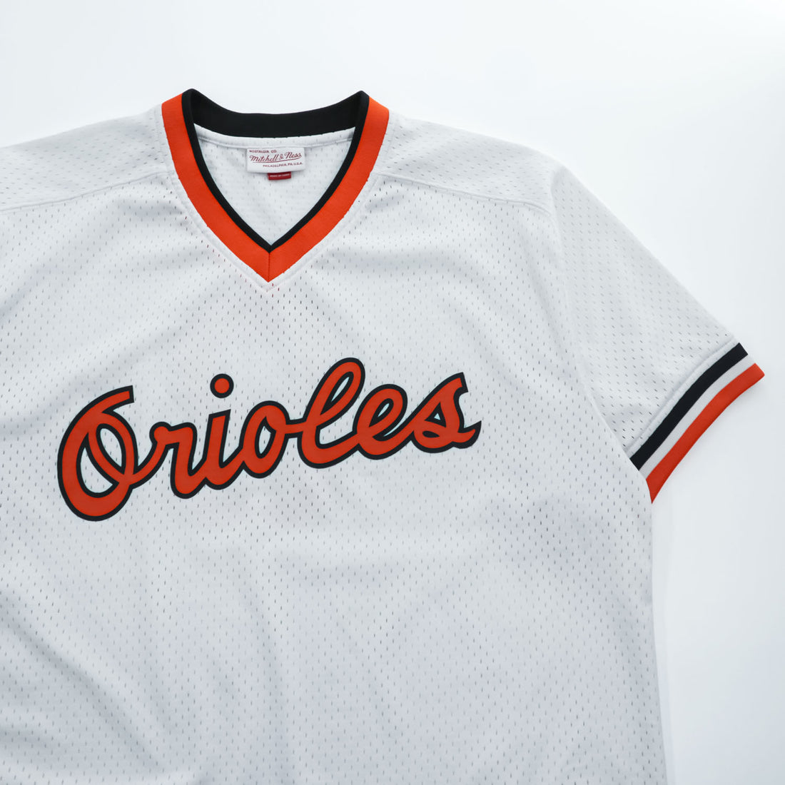 Mitchell & Ness Tシャツ XL ホワイト メッシュ ジャージ COOPERS TOWN COLLECTION MLB Orioles ナンバリング