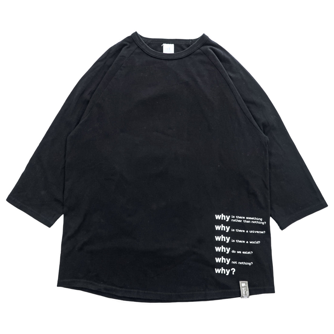 blackmeans 長袖 ロングスリーブ Tシャツ ロンT XL ブラック バックプリント Why?
