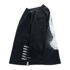 blackmeans 長袖 ロングスリーブ Tシャツ ロンT XL ブラック バックプリント Why?