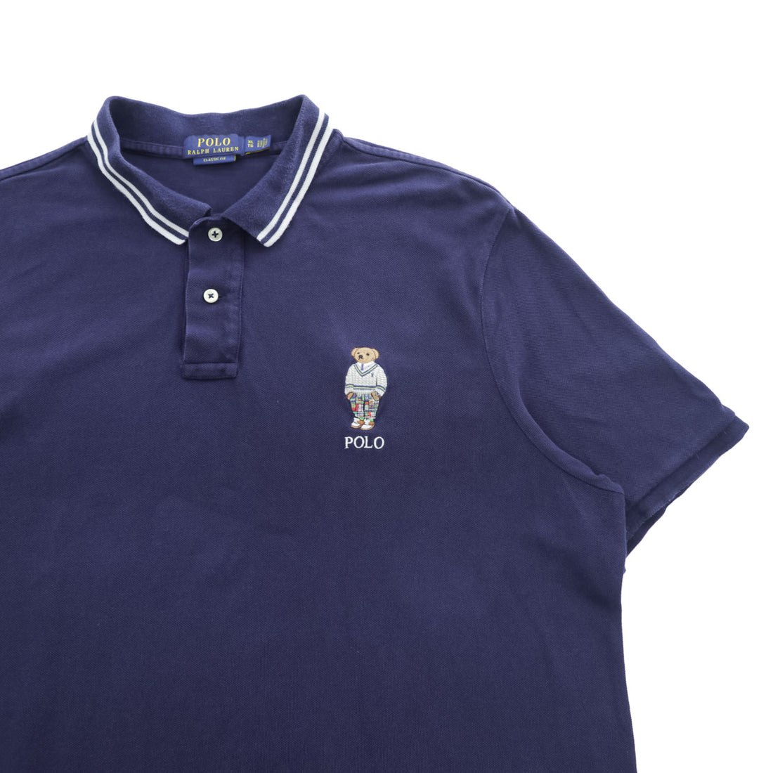 POLO RALPH LAUREN ポロベア 刺繍 ポロシャツ ネイビー XL クラシックフィット
