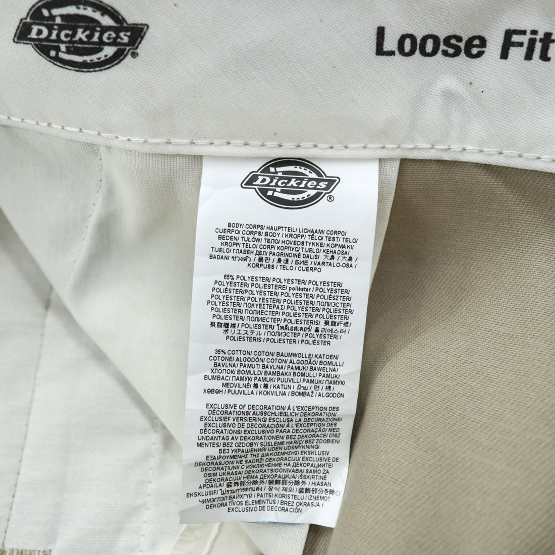 Dickies FLEX Loose Fit 13 Inch Cargo Work Shorts Khaki Size 36