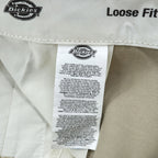 Dickies FLEX Loose Fit 13 Inch Cargo Work Shorts Khaki Size 36