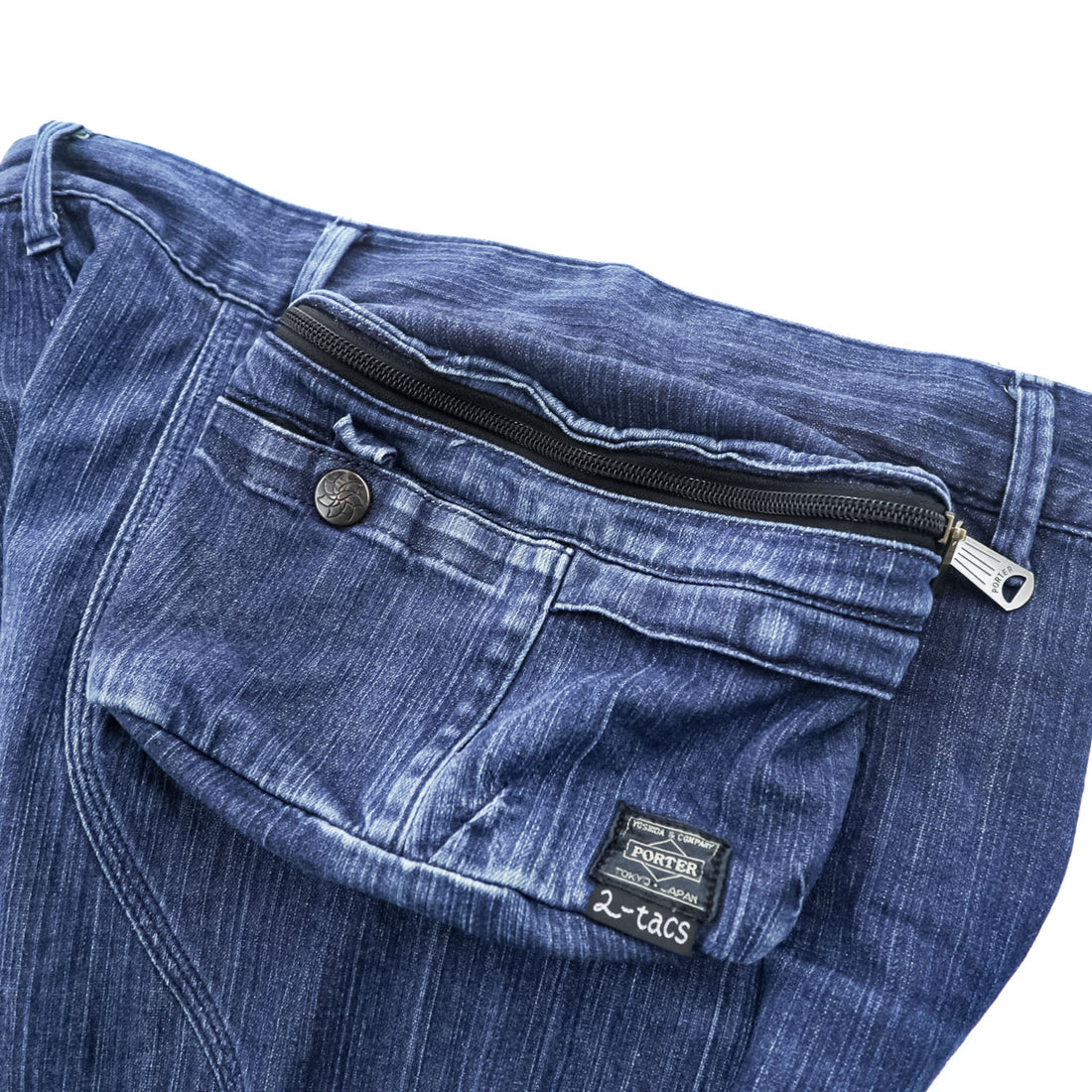 BROWN by 2-tacs x PORTER Made in Japan Stretch Indigo Blue Denim Pants S BP2-P001