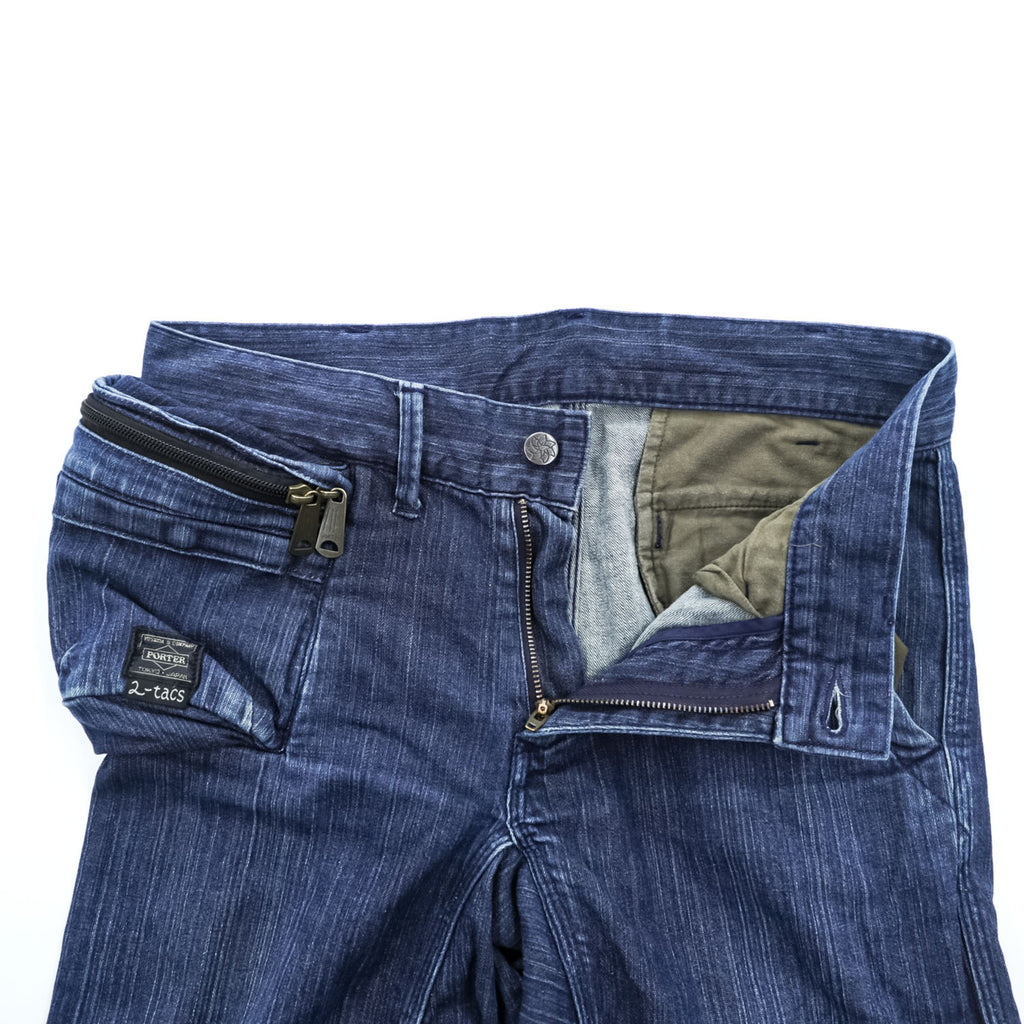 BROWN by 2-tacs x PORTER Made in Japan Stretch Indigo Blue Denim Pants S BP2-P001