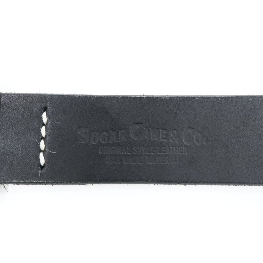 Sugar Cane SC02320 Garrison Black Cowhide Leather Belt Square Buckle Japan