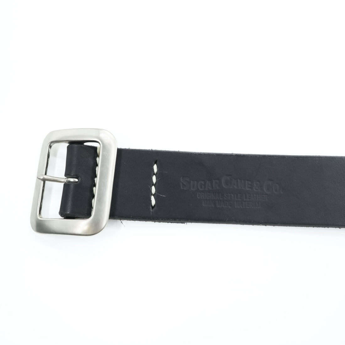 Sugar Cane SC02320 Garrison Black Cowhide Leather Belt Square Buckle Japan