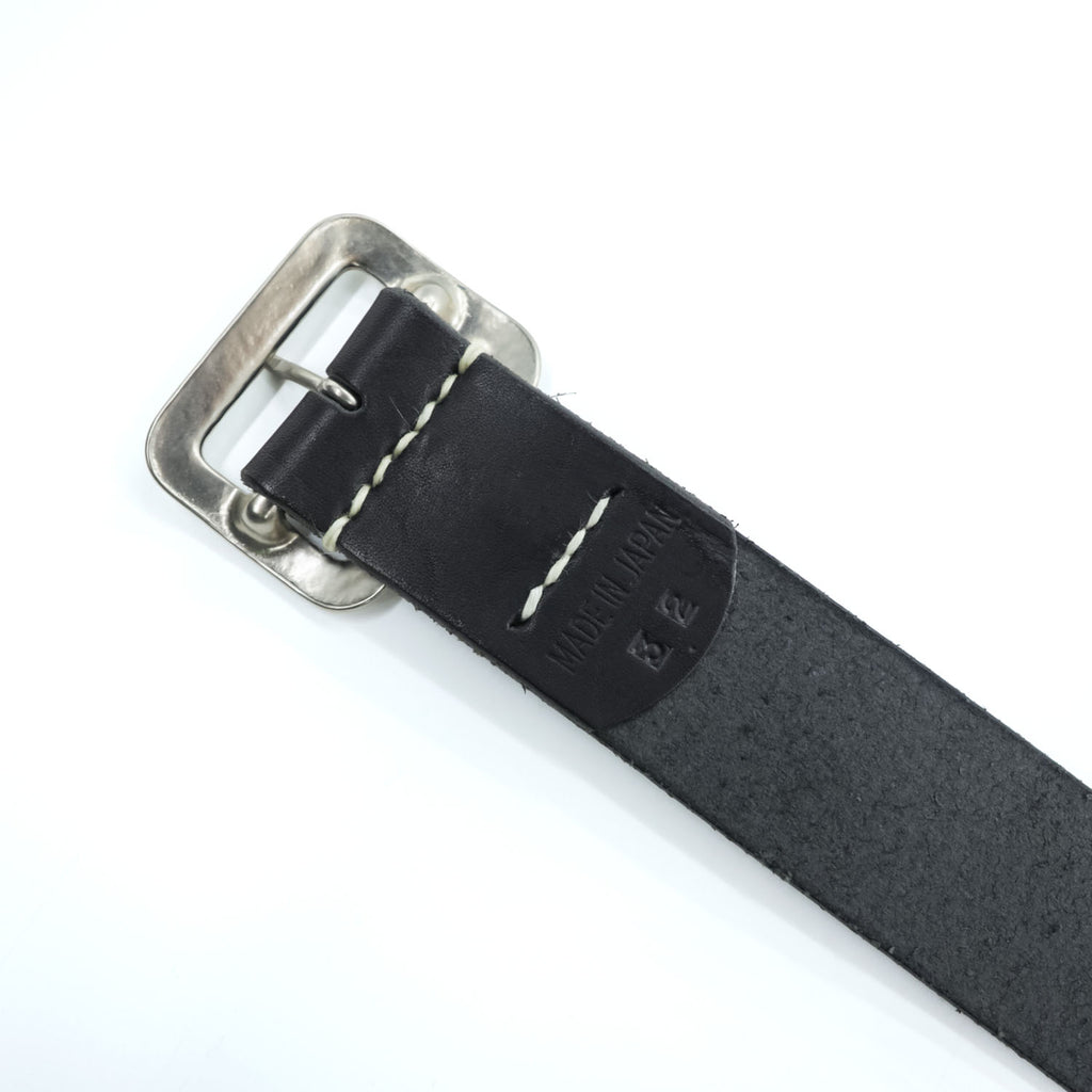 Sugar Cane SC02320 Garrison Black Cowhide Leather Belt Square Buckle Japan