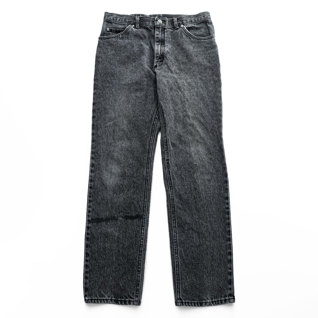 Lee RIDERS 90年代 ヴィンテージ デニムパンツ ジーンズ L グレーフェード ケミカルウォッシュ レザーパッチ