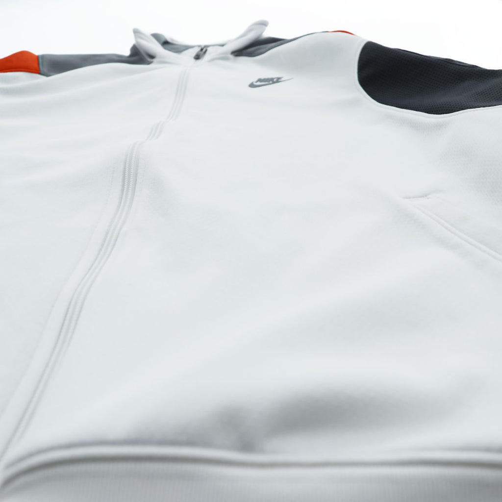 Vintage 90s 00s Nike Sportswear Colorblock Track Jacket White Black Orange Gray XL