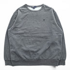 Polo Ralph Lauren 90年代 ヴィンテージ 前V スウェット トレーナー XL グレー 裏起毛 スモールポニー ロゴ 刺繍