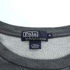 Polo Ralph Lauren 90年代 ヴィンテージ 前V スウェット トレーナー XL グレー 裏起毛 スモールポニー ロゴ 刺繍