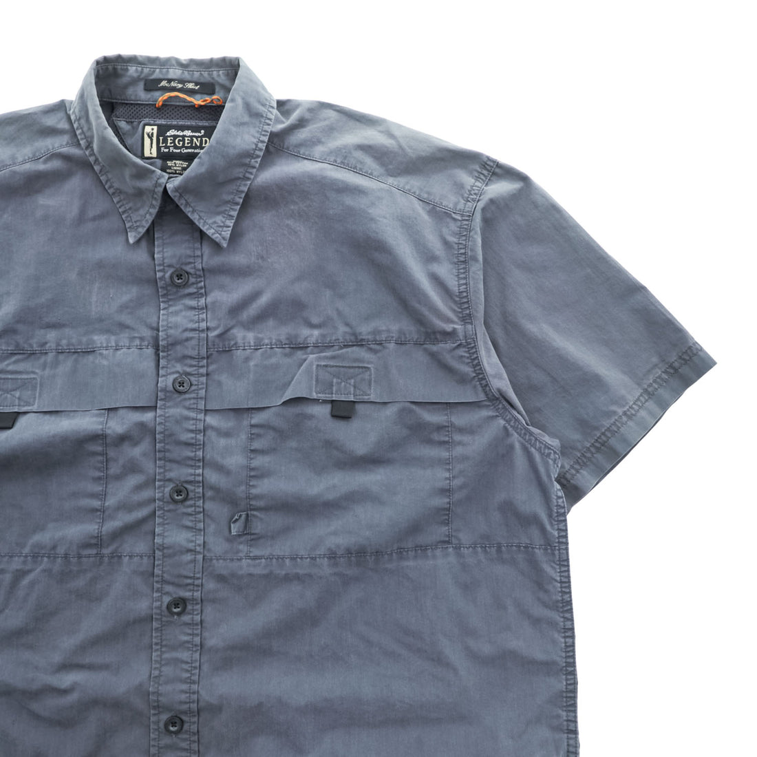 Eddie Bauer 90年代 ヴィンテージ 半袖 フィッシングシャツ M グレー メッシュ McNary Shirt LEGEND