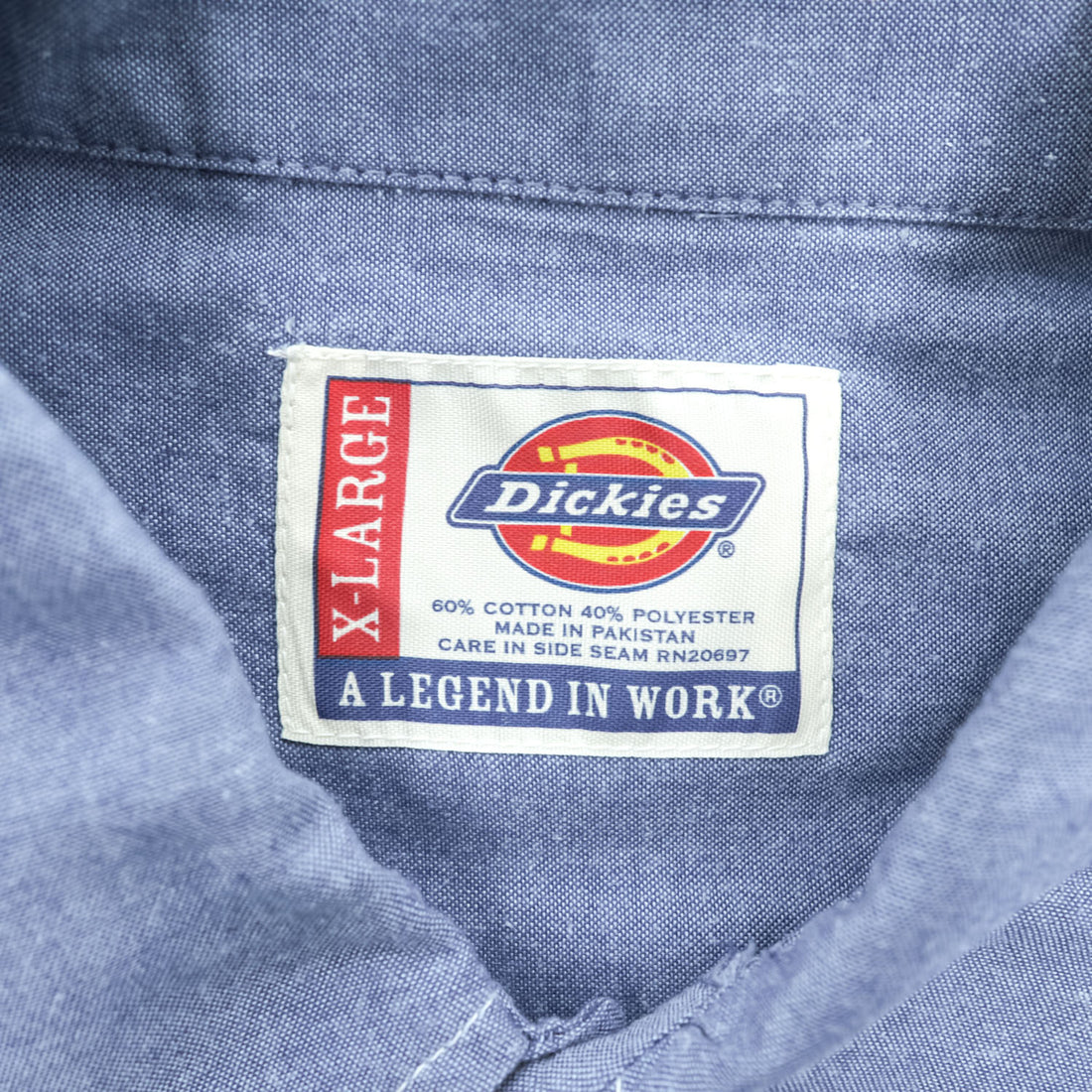 Dickies 長袖 シャンブレーシャツ XL ブルー ダブルポケット
