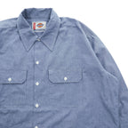 Dickies 長袖 シャンブレーシャツ XL ブルー ダブルポケット