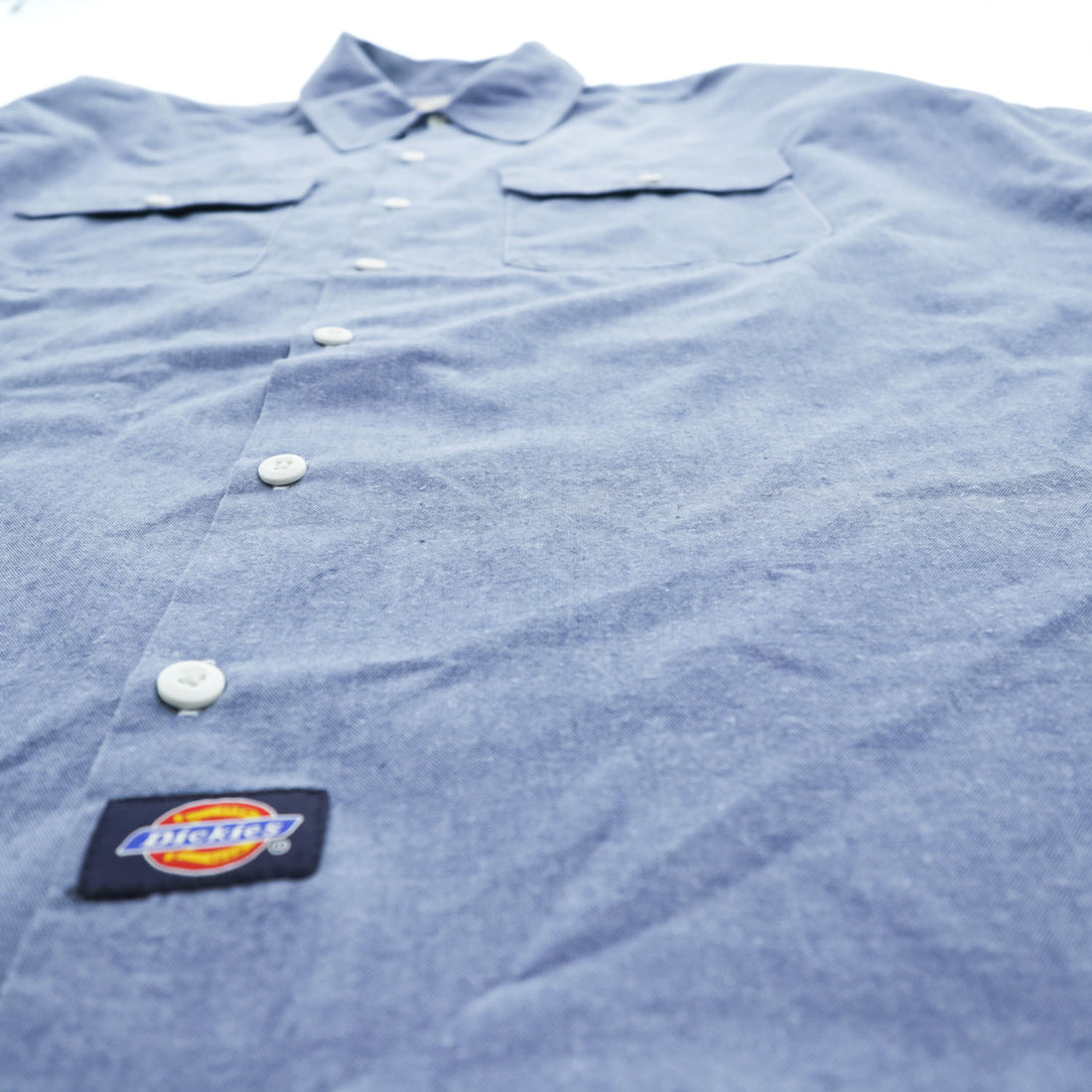 Dickies 長袖 シャンブレーシャツ XL ブルー ダブルポケット