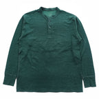 L.L.Bean カナダ製 長袖 ヘンリーネック ロングスリーブ Tシャツ ロンT L グリーン TRADITIONAL FIT