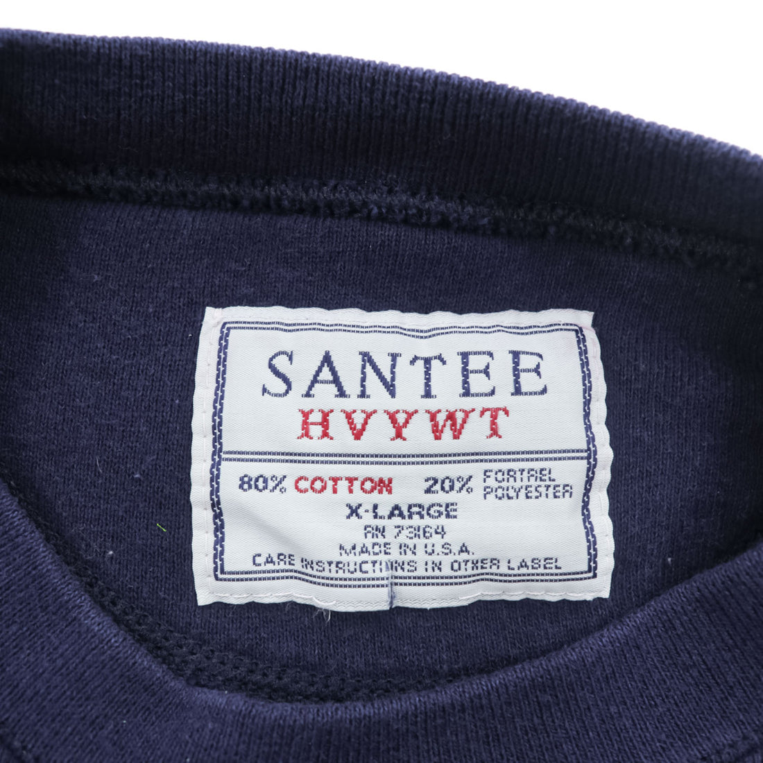 SANTEE 90年代 USA製 ヴィンテージ 前V ブランク スウェット トレーナー XL ネイビー 裏起毛 ヘビーウェイト 無地
