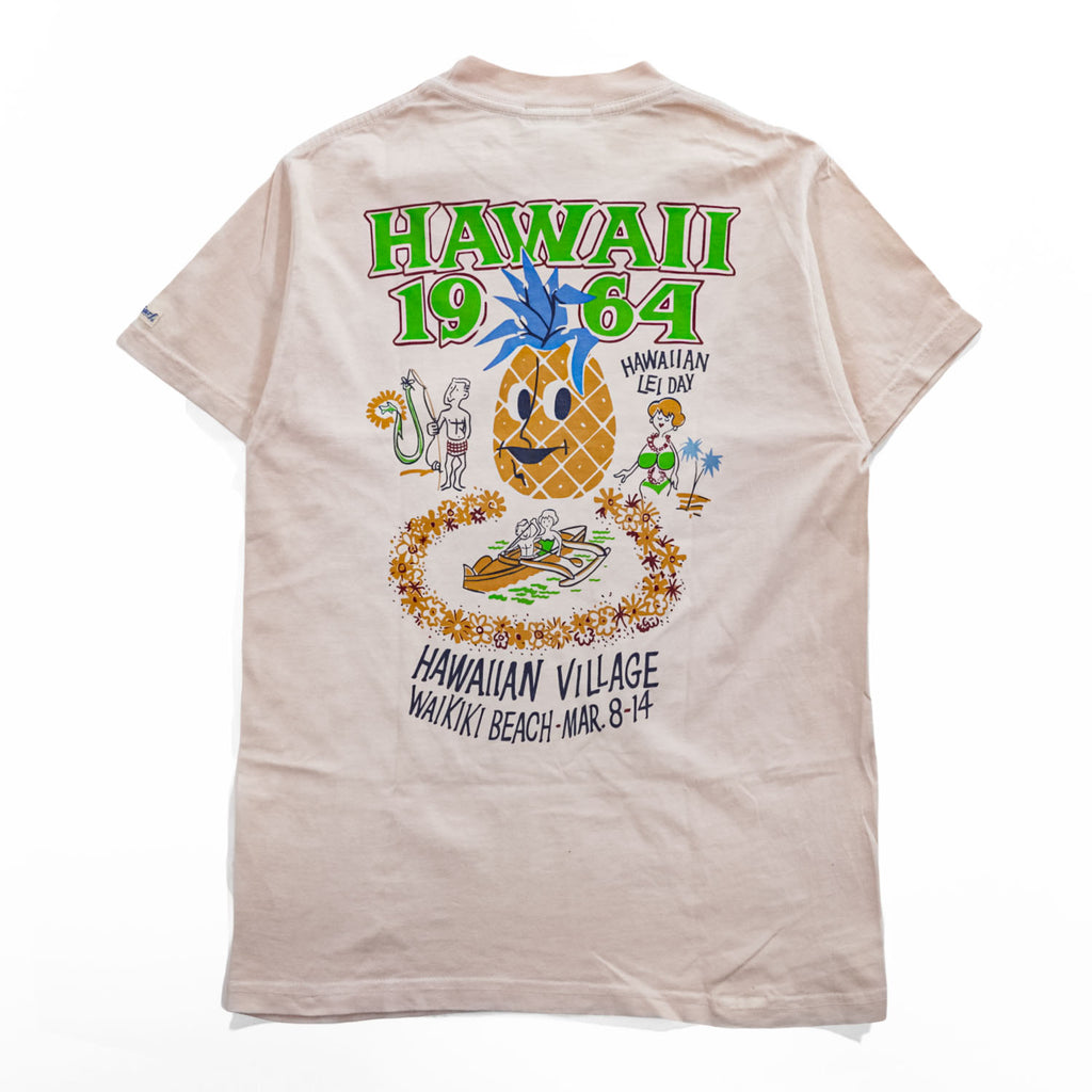 Sun Surf Hawaii 1964 Hawaiian Village Waikiki Graphic T-Shirt Pink Small USA
