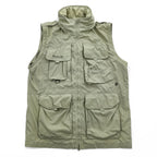 Vintage 90s Columbia PFG 2-Way Convertible Fishing Jacket Vest Hood M Beige