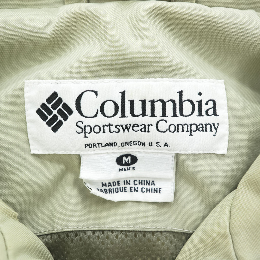 Vintage 90s Columbia PFG 2-Way Convertible Fishing Jacket Vest Hood M Beige
