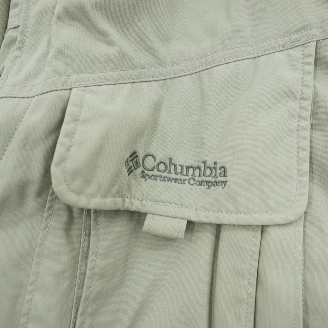 Vintage 90s Columbia PFG 2-Way Convertible Fishing Jacket Vest Hood M Beige