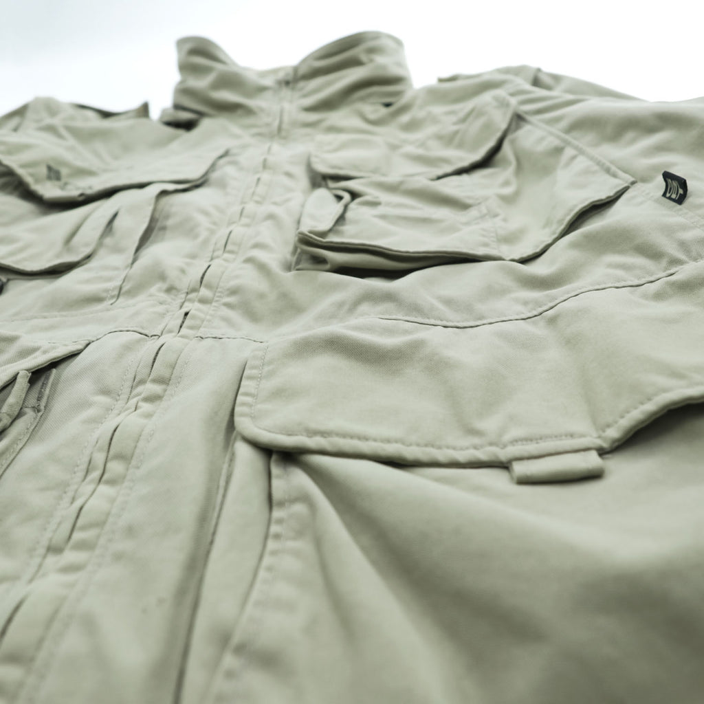 Vintage 90s Columbia PFG 2-Way Convertible Fishing Jacket Vest Hood M Beige